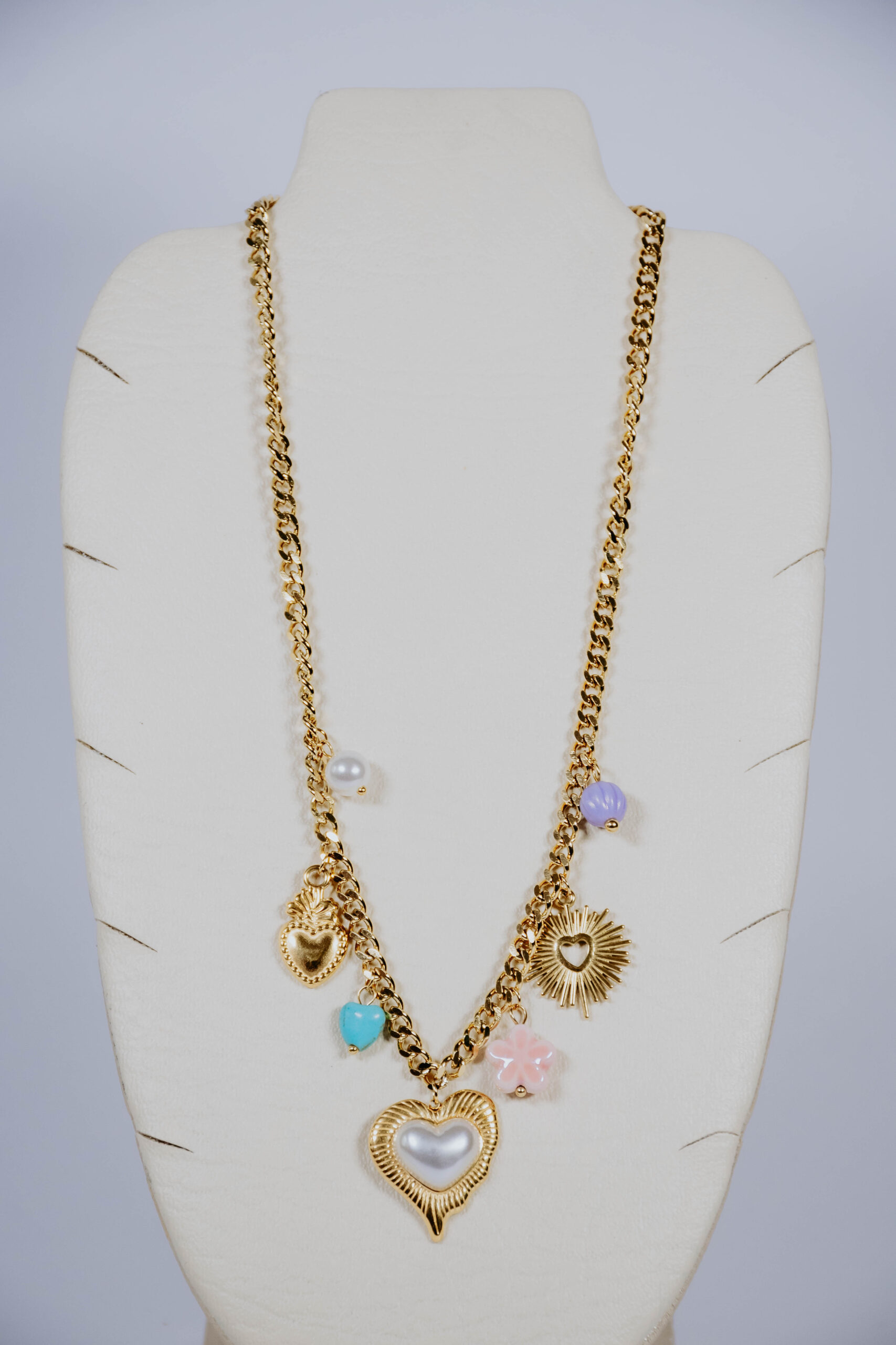 CADENA CHARMS CORAZON ROSA - Imagen 4